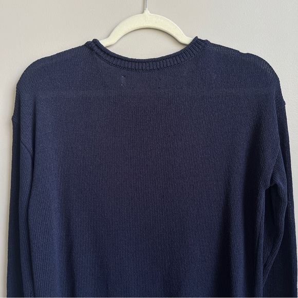 Loft Lobster Sweater Women's Medium Navy Blue Red Knit Preppy Nautical Coastal - Picture 12 of 12